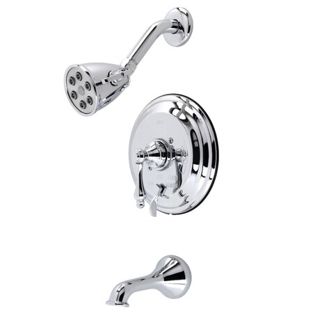 Kingston Brass Tub and Shower Faucet, Polished Chrome, Wall Mount VB36310AL